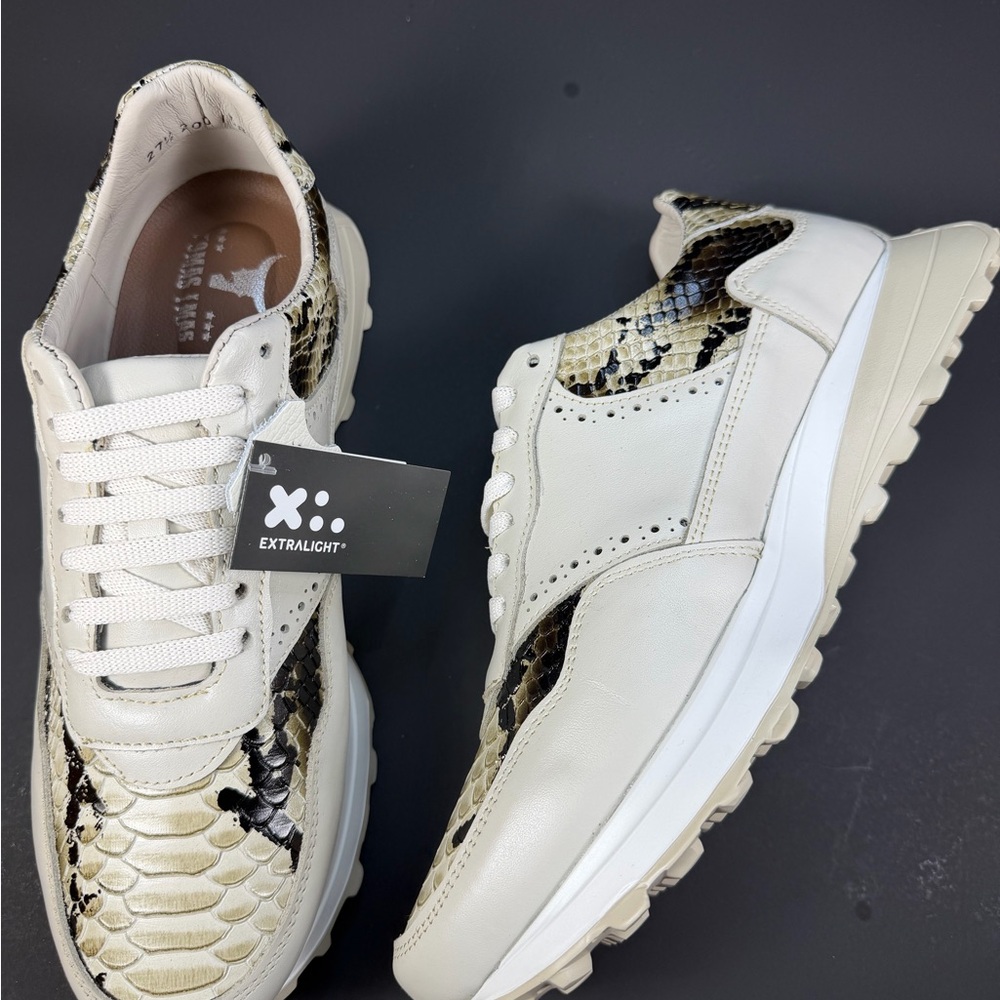 Nibiru hand made extra light sneakers snake print all real leather casual snaker
